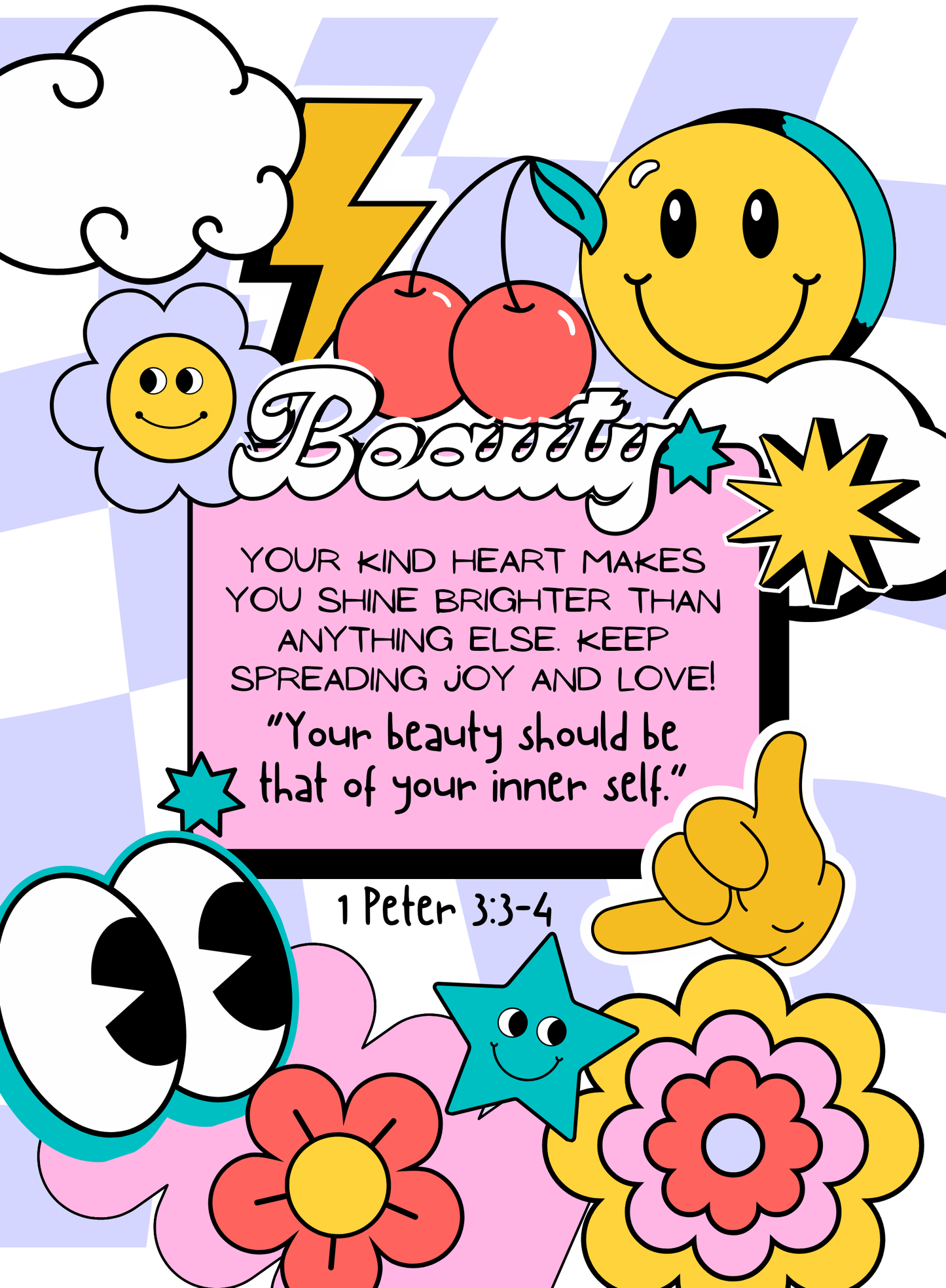 RPS Love Notes Bundle, Girls, Front Card 31, Beauty, Emojis, 1 Peter 3:3-4