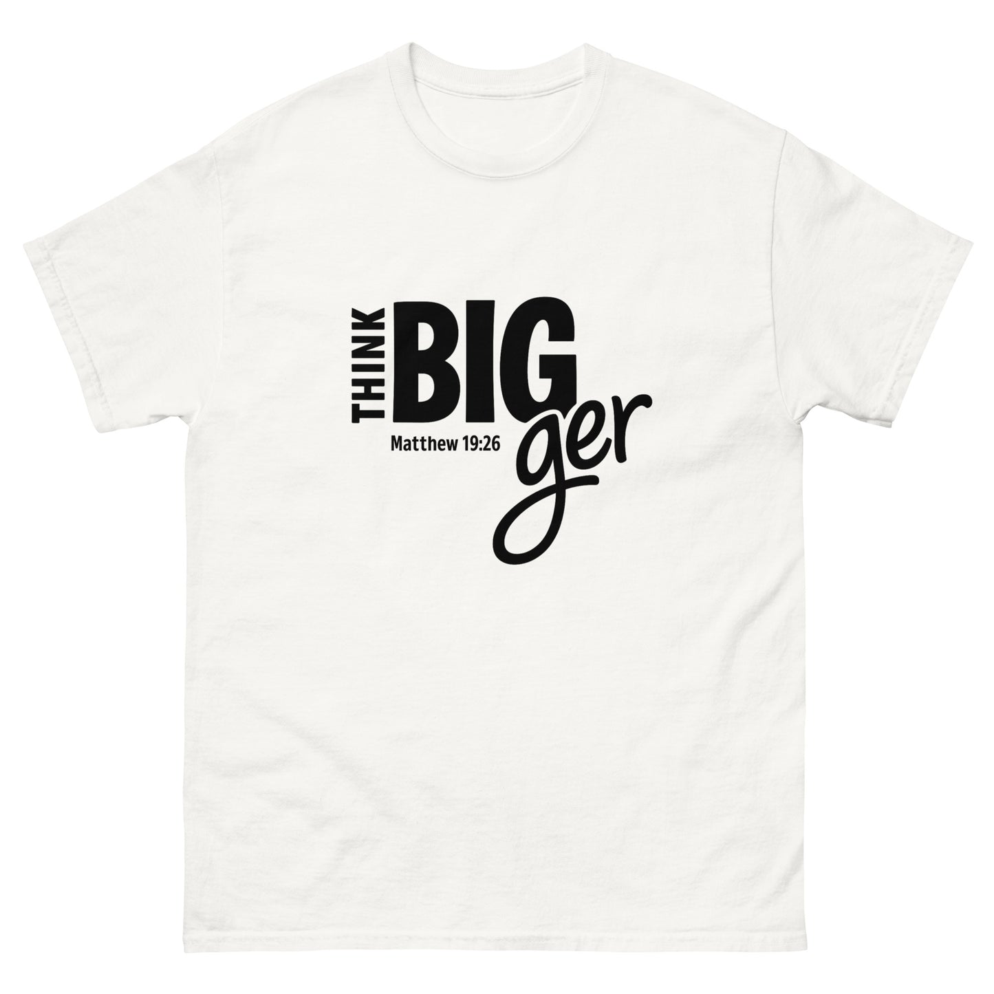 'Thing BIGger', Matthew 19:26, rps, shirt, white, front