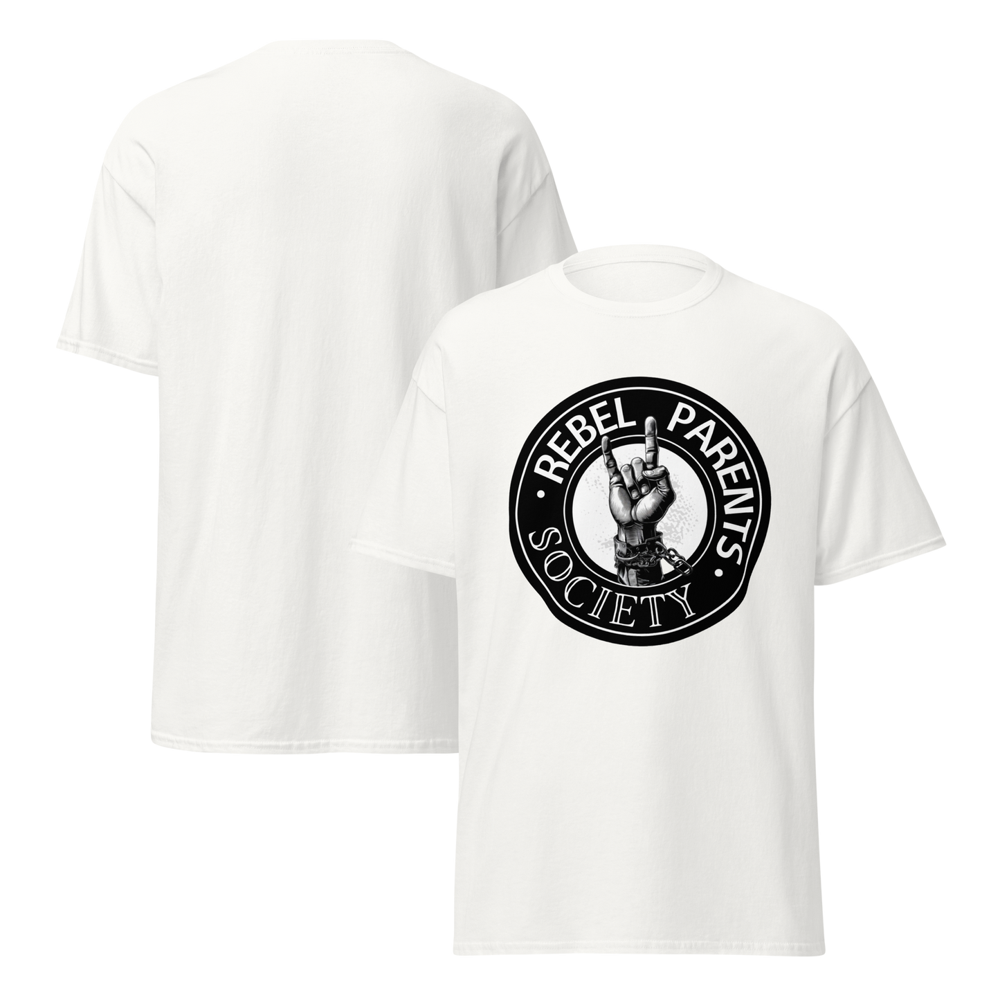 Rebel Parent Society RPS Logo, White, Front and Back Side