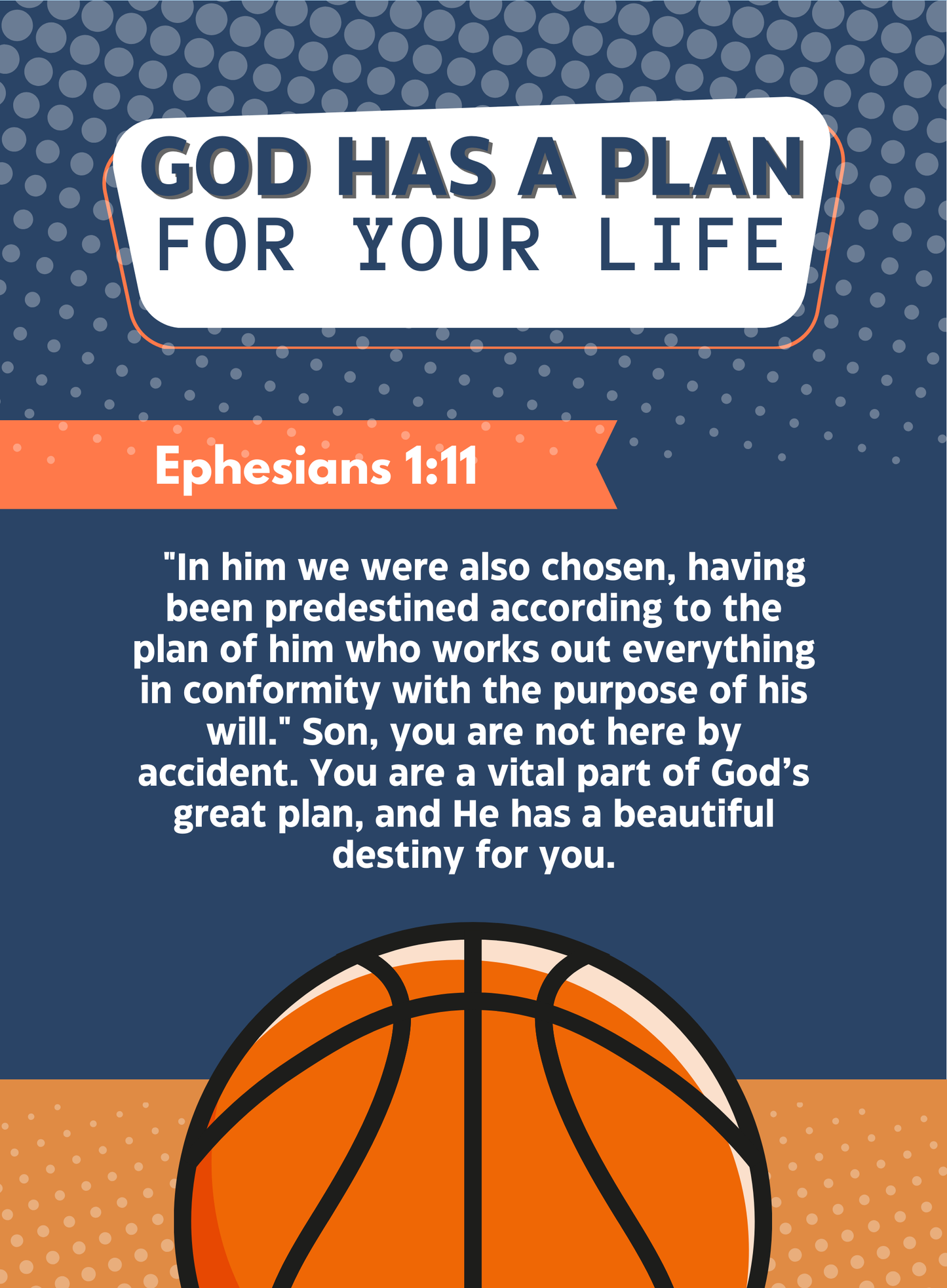 RPS, Rebel Parents Society Love Notes, For Boys, Front Card, Basketball, Ephesians 1:11