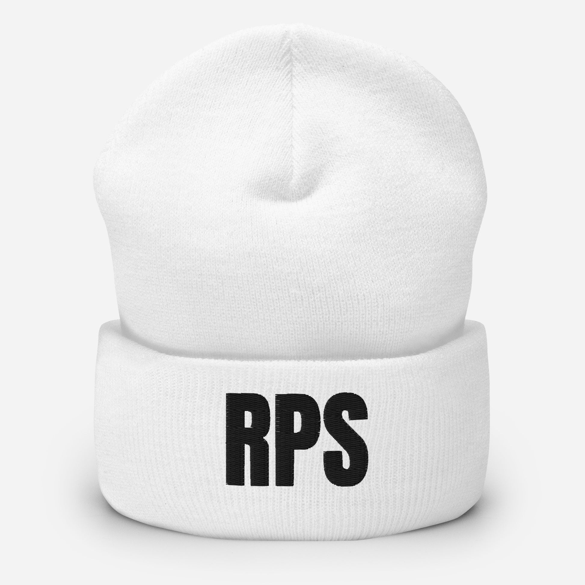Rebel Parent Society RPS Cuffed Beanie, White, Front Side