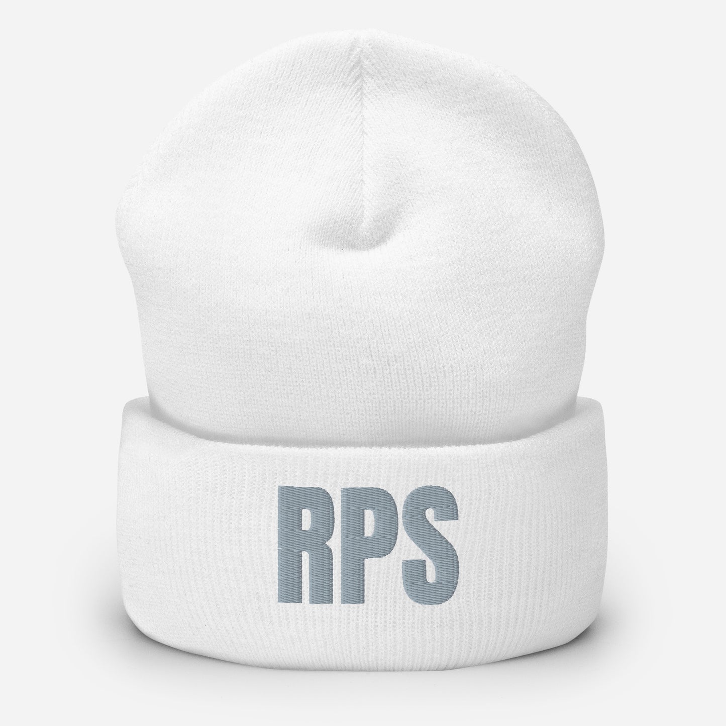 Rebel Parent Society RPS Cuffed Beanie, White, Front Side
