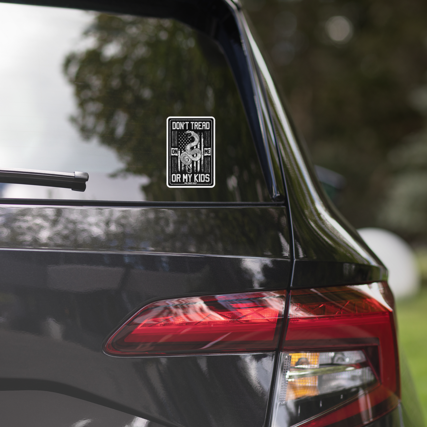 Rebel Parent Society Don't Tread Sticker, Front Side, Car Window