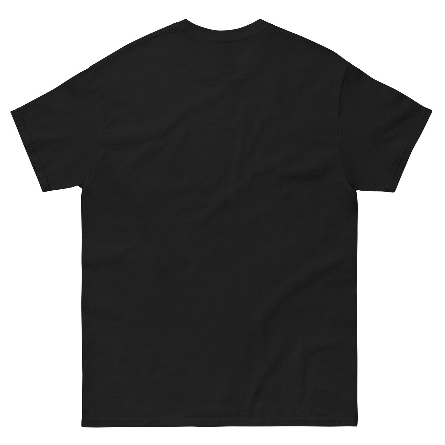 unisex T-shirt featuring a white line-art design of mountains, trees, crescent moon, and stars. Below the artwork, the text reads: "Jesus, You Make the Darkness Tremble." Empty Back, Black
