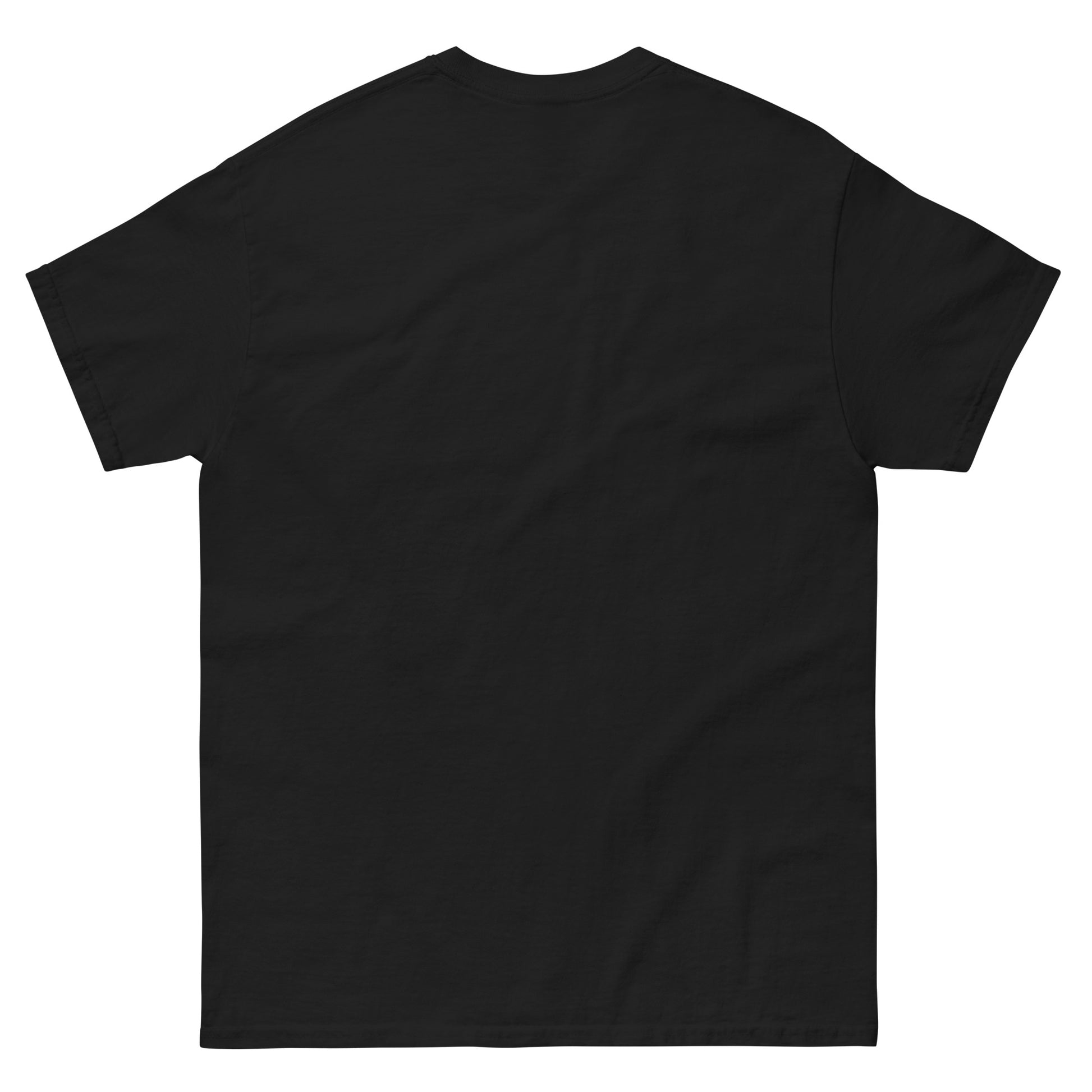 unisex T-shirt featuring a white line-art design of mountains, trees, crescent moon, and stars. Below the artwork, the text reads: "Jesus, You Make the Darkness Tremble." Empty Back, Black