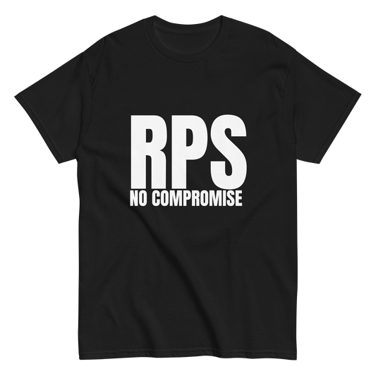 Rebel Parent Society Women's RPS No Compromise T-Shirt, Black, Front Side