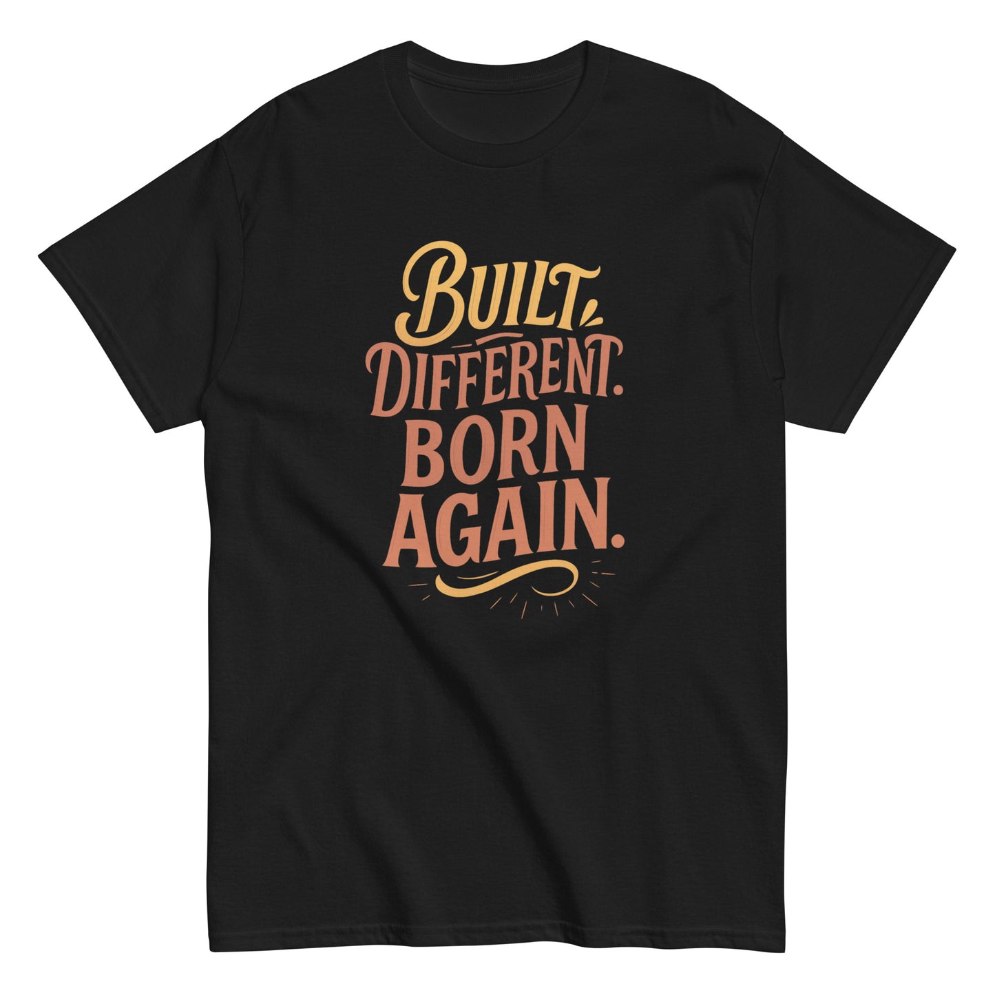 'Built Different. Born Again' Women's shirt,  RPS, Front, Black
