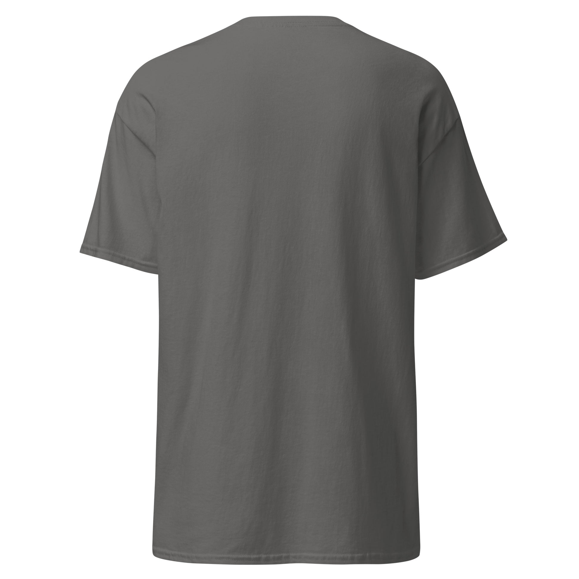 “You Are My Rock and My Fortress” women’s t-shirt featuring Psalm 31:3 with a vintage desert landscape design, symbolizing God's protection and strength, back, charcoal