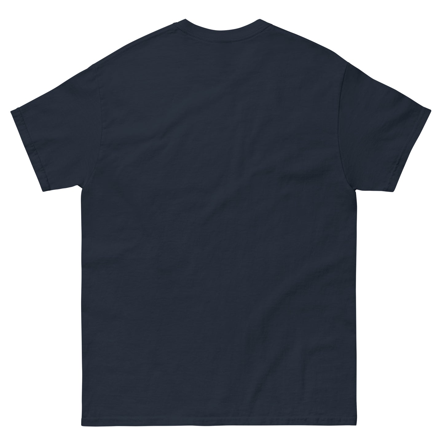 t-shirt with distressed white text that reads 'Saved People Don’t Stay Silent,' displayed flat against a white background. Empty Back, Navy
