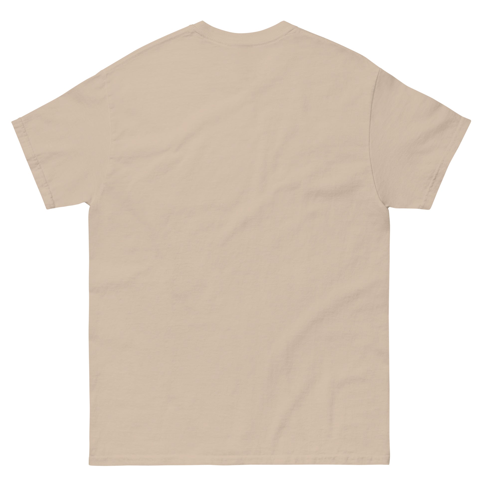  t-shirt with bold black text reading “I’D RATHER OFFEND YOU THAN LOSE YOU” and a smaller quote from Galatians 1:10 below the main message. Empty Back, Sand Color