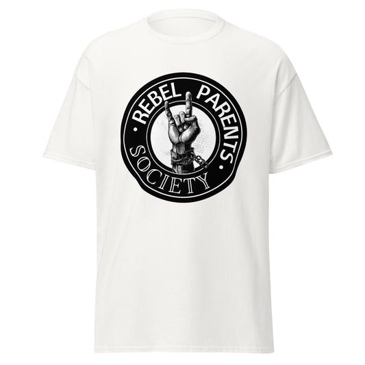 Rebel Parent Society Men's RPS Logo T-Shirt, White, Front Side