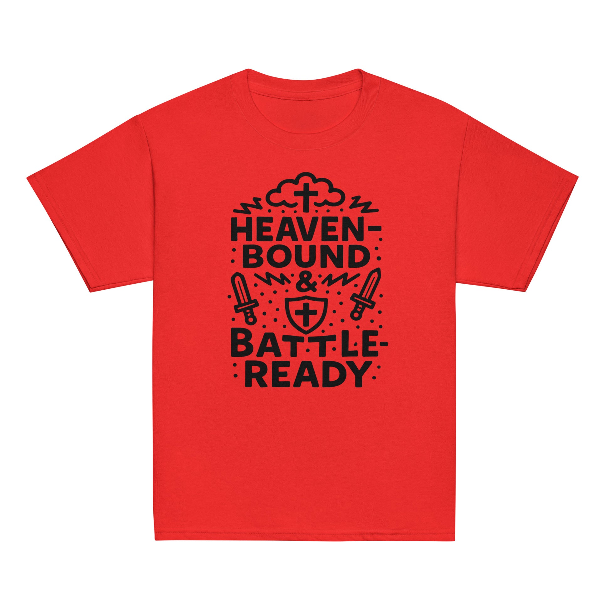 'Heaven Bound + Battle Ready', RPS, Front, Red