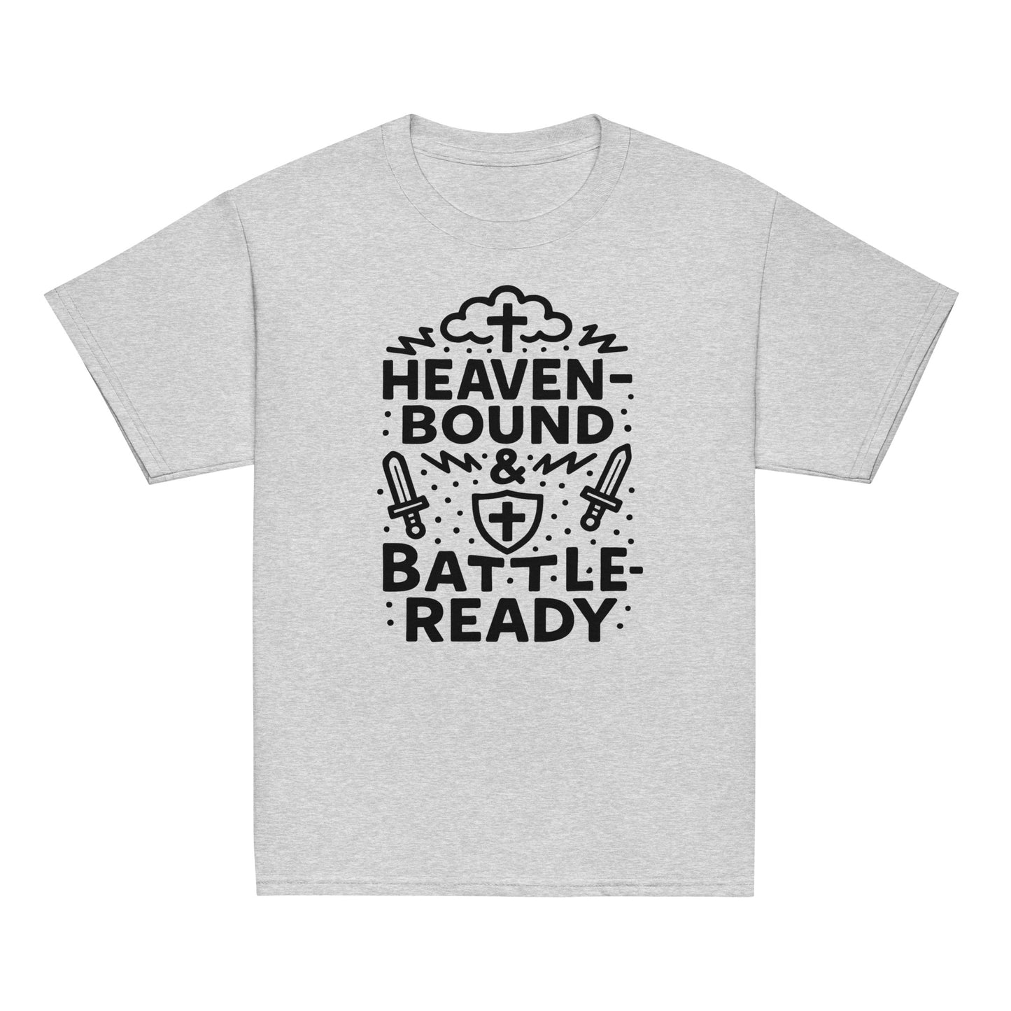 'Heaven Bound + Battle Ready', RPS, Front, Gray
