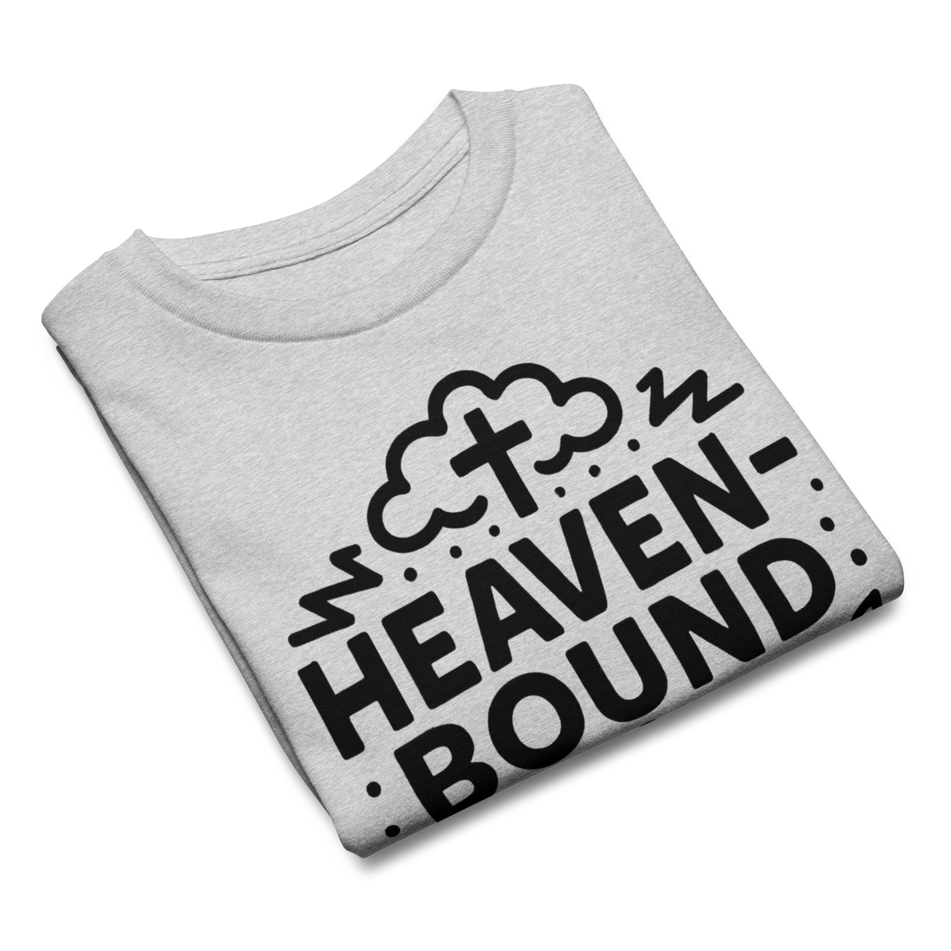 'Heaven Bound + Battle Ready', RPS, Front, Gray, Folded